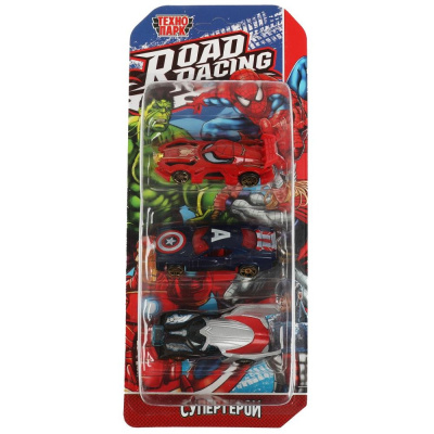 Набор металлических машинок Road Racing Супергерои Технопарк RR-SET-120-R 01